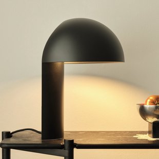 Leery tafellamp, zwart, hoogte 40 cm, staal, E27 GEJST - Woonkamer - Designer - Metaal - Met lampenkap