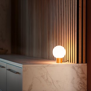 Tiny Sun tafellamp, brons, wit glas, G9-fitting SLV - Slaapkamer - 1 lamp