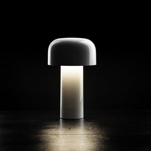 Bellhop LED tafellamp op accu, wit, 21 cm, dimbaar, IP54 FLOS - Woonkamer - Designer - Kunststof - Rond