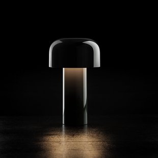 Bellhop LED tafellamp op accu, zwart, 21 cm, dimbaar, IP54 FLOS - Woonkamer - Designer - Kunststof - Rond