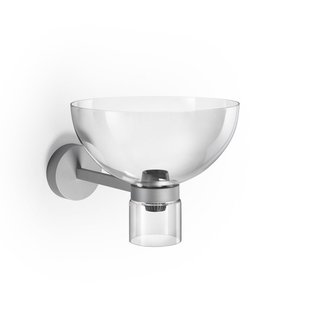 Nocturne Bowl LED wandlamp, zilver, glas, dimbaar FLOS - Gang / Hal - Designer - Aluminium - Met lampenkap