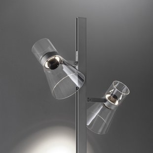 Nocturne F2 Cone LED vloerlamp, zilver, 2-lamps, 206 cm FLOS - Woonkamer - Designer - Aluminium - Met lampenkap