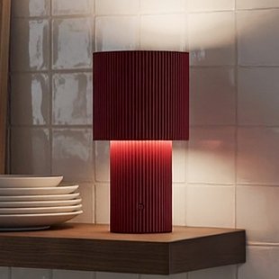 Iluma LED tafellamp, rood, hoogte 22,1 cm Herstal - Woonkamer - Modern - Aluminium - 1 lamp