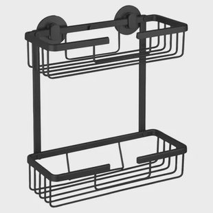 Differnz 2-laags Draadmand Rechthoek 25x12x30cm Zwart