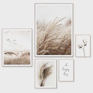 Schilderijen Set Happy Day Kraanvogels Slim Frame Mdf 50x70cm