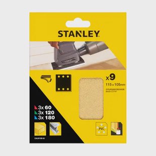 Stanley Schuurvel - K60/80/120 - 115x105mm - 9 Stuks