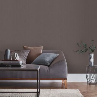 Decomode Vliesbehang Linen Shimmer - Bruin - 10,05 M X 52 Cm