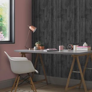 Easy Décor Vliesbehang Wood Deluxe - Zwart - 10,05m X 52cm