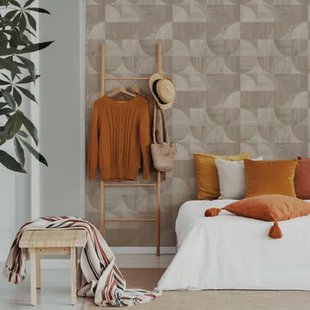 Vliesbehang Wood Roundshapes - Bruin - 10,05 M X 52 Cm