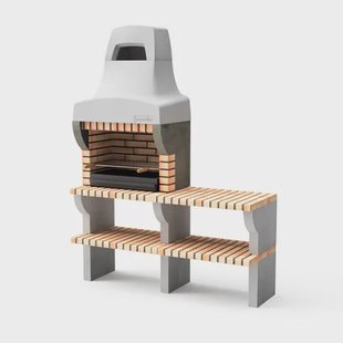 Tuozi Houtskoolbarbecue Bailén Plus - 1 Zijtafel - Oranje - 69,5x35cm