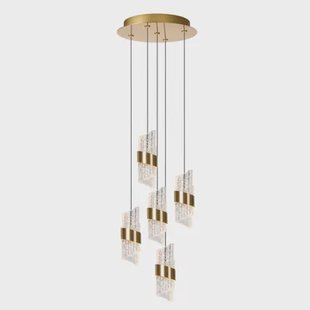 Lucide Hanglamp Kligande Messing Kristaleffect ⌀30cm 5x8w