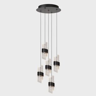 Lucide Hanglamp Kligande Zwart Kristaleffect ⌀30cm 5x8w