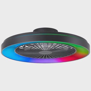 Brilliant Plafondventilator Mazzaro Met Cct Rgb Led - Zwart - 58cm - 55w - Met Afstandsbediening