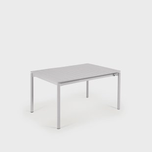 Kave Home Uitschuifbare Tuintafel 'Zaltana' 140 - 200 x 90cm, kleur Lichtgrijs