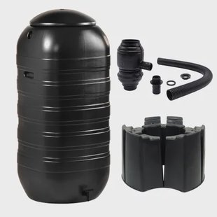 Nature Regenton - Muurmodel - 250l - Zwart Kunststof Set - 50x50x121cm