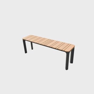 Central Park Lorenzo Tuinbank Alu En Teak - 135x34x46cm - Gepoedercoat Aluminium - Hoogwaardig Teakhout