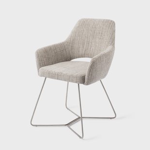Jesper Home Eetkamerstoel 'Yanai' Beehive Steel, kleur Caramel Grid