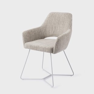 Jesper Home Eetkamerstoel 'Yanai' Beehive White, kleur Caramel Grid