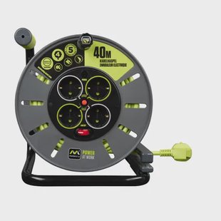 Masterplug Kabelhaspel - 40m - 4 Stopcontacten - Ip20
