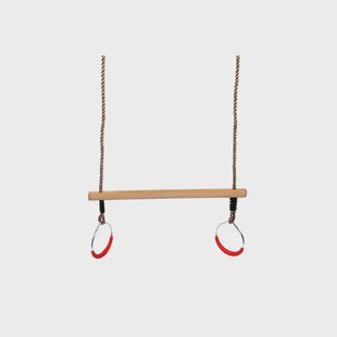 Swing King - Trapeze Met Ringen - Hout - Rood - 48cm