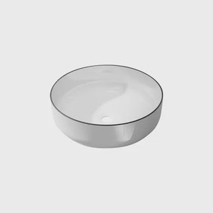 Aurlane Waskom - Keramiek - Rond - Wit/zwart - 42cm
