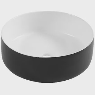 Differnz Waskom Mira - Keramiek - Zwart/wit - 36cm