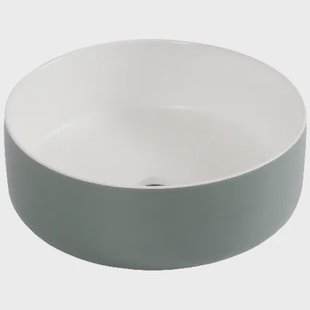 Differnz Waskom Mira - Keramiek - Rond - Groen/wit - 36cm