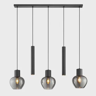 Brilliant Hanglamp Ligari - Zwart - Rookglas - 3xe27 - 2xgu10
