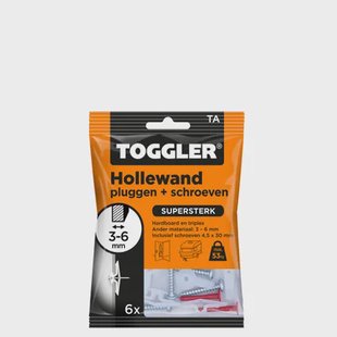 Toggler Plug Voor Holle Wand Ta Kunststof - Diam. 8mm - 6 Stuks