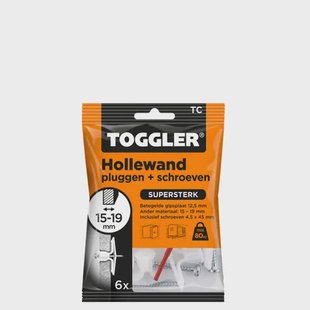 Toggler Plug Voor Holle Wand Tc Kunststof - Diam. 8x45mm - 6 Stuks