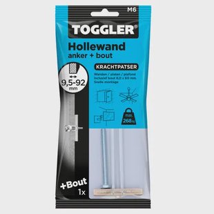 Toggler Hollewandplug M6+b Staal - Diam. 13x60mm - Per Stuk