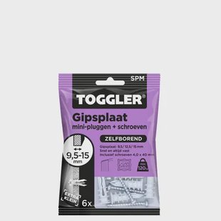 Toggler Gipsplaatplug Sp Mini Kunststof - Diam. 6x40mm - 6 Stuks