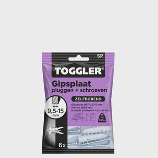 Toggler Gipsplaatplug Sp Kunststof - Diam. 8x45mm - 6 Stuks