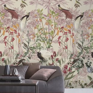 Fotobehang Birds Of Paradise - Roze - Zand - Rood - 2,80m X 159cm
