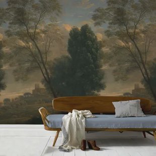 Fotobehang Italiaans Landschap - Groen - Blauw - 2,80m X 159cm