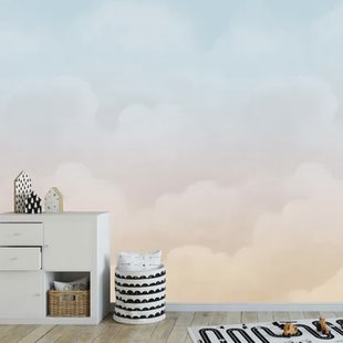 Fotobehang In The Clouds - Blauw - Oranje - 2,80 M X 159 Cm