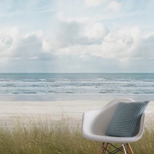 Fotobehang Strand - Blauw - Groen - Zand - 2,80m X 159cm