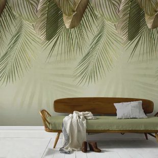 Fotobehang Leaves - Groen - 2,80m X 159cm