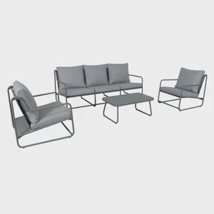 Central Park Loungeset Samos - Aluminium - Grijs - 91,5 X 354cm - 5 Personen