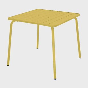 Central Park Lily Steel Tuintafel - Staal - Geel - 80 X 80 X 74cm