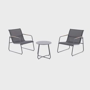 Central Park Bistroset Pylos - Staal - Zwart - 2-persoons - 73x57x76cm