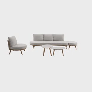 Central Park Loungeset Helios - Aluminium/wicker - Naturel - 4 Personen