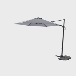 Central Park Zweefparasol - Vive - Diameter 290cm - Grijszwart - Aluminium 360° Draaibaar