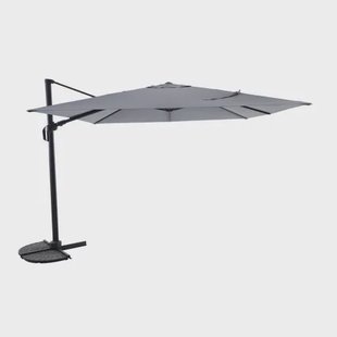 Central Park Zweefparasol - Palmarola - 300x300cm - Grijszwart Aluminium - 360° Draaibaar Kantelbaar