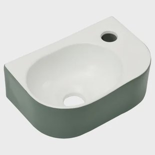 Differnz Fonteinset Lina - Keramiek - Groen/hoogglans Wit - 30x20x10cm
