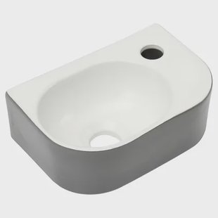Differnz Fonteinset Lina - Keramiek - Grijs/hoogglans Wit - 34x32x14cm