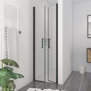 Aurlane Douche Swingdeur Saloon - Helder Glas 6mm - Mat Zwart - 70x200cm
