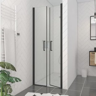 Aurlane Douche Swingdeur - Helder Glas 6mm - Mat Zwart - 90x200cm