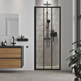 Sealskin Doucheschuifdeur Hooked - 80x200cm - 6mm Helder Veiligheidsglas - Mat Zwart