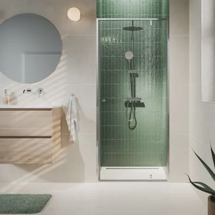 Sealskin Draaideur Contour - Zilver Hoogglans - 90x200cm - 6mm Veiligheidsglas